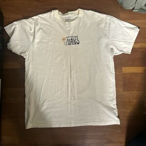 Vans White Short Sleeve Tee with Small Chest Graphic